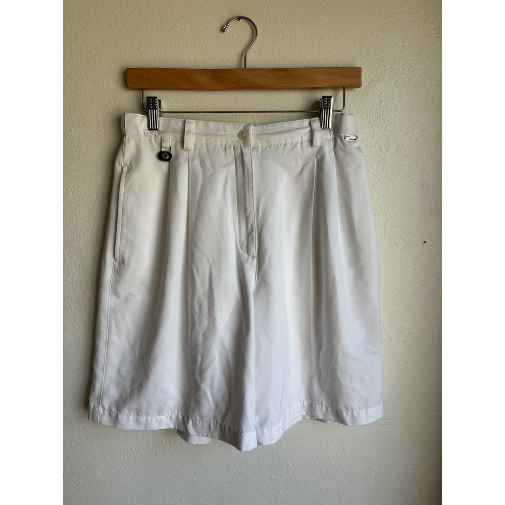 LizGolf Liz Claiborne White Pleated High Waisted Short Women Size 10 (fits 29x7)